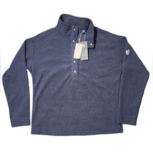 NWT Cutter & Buck Men's Hunts Point Eco Textured Fleece Recycled Snap Pullover S